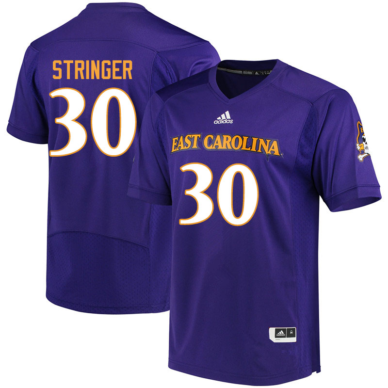 Men #30 Gerard Stringer ECU Pirates College Football Jerseys Sale-Purple